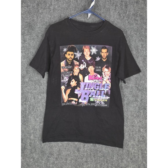 Jingle Ball Boston 2015 Concert TShirt The Weeknd Demi Lovato Calvin Harris Band - Picture 1 of 9